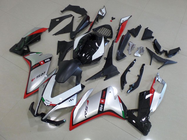 Aprilia RS4 50 125 11-18 Motorrad Verkleidung - Schwarz Silber Rot Aprilia RS4 50 125 11-18 Motorrad Verkleidung - Schwarz Silber Rot