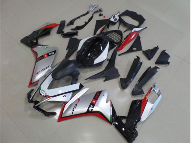Aprilia RS4 50 125 11-18 Motorrad Vollverkleidung - Schwarz Silber Rot Aprilia RS4 50 125 11-18 Motorrad Vollverkleidung - Schwarz Silber Rot