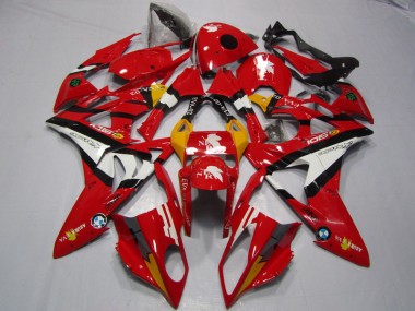 BMW S1000RR 09-14 Motorrad Verkleidungen - Rot Weiß
