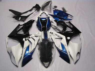 BMW S1000RR 09-14 Motorrad Vollverkleidung - Weiß Blau