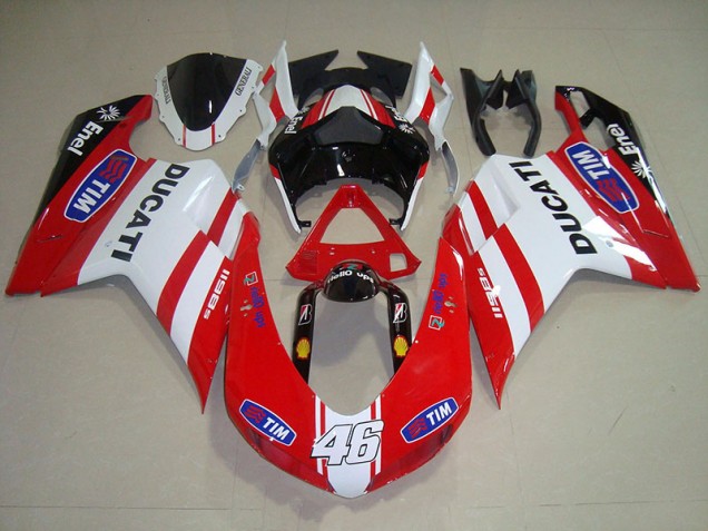 Ducati 1098 07-14 Motorrad Verkleidungen - Rot Weiß Tim 46 Ducati 1098 07-14 Motorrad Verkleidungen - Rot Weiß Tim 46