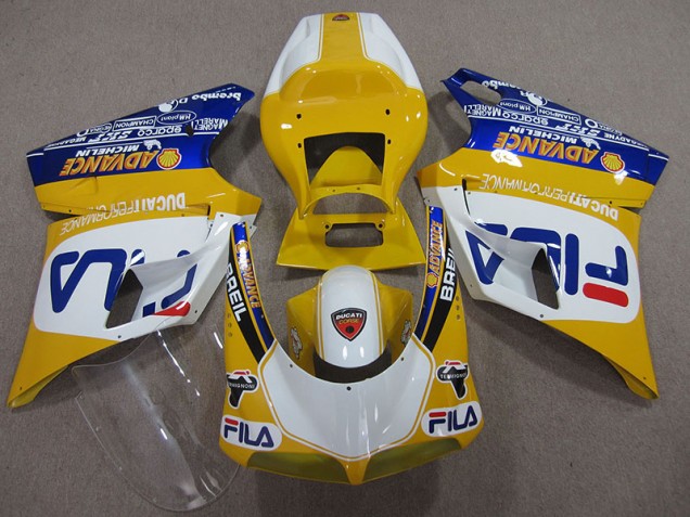 Ducati 748 93-05 Motorrad Verkleidungen - Gelb Weiß Fila Ducati 748 93-05 Motorrad Verkleidungen - Gelb Weiß Fila