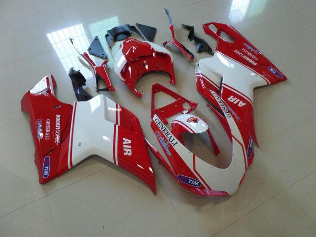 Ducati 848 1098 1198 07-14 Motorrad Verkleidungen - Rot Weiß Air Ducati 848 1098 1198 07-14 Motorrad Verkleidungen - Rot Weiß Air