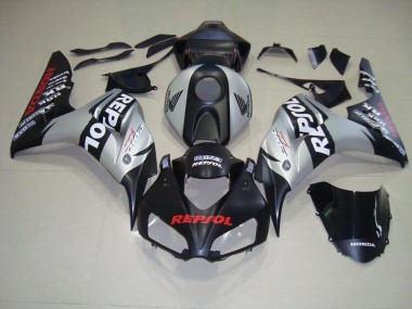 Honda CBR 1000 RR 06-07 Motorrad Verkleidung - Matt Schwarz Silber Repsol