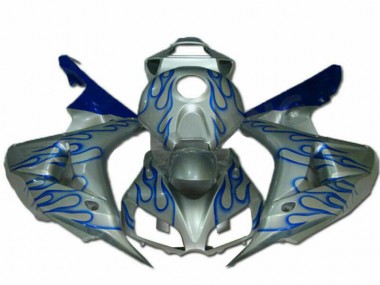 Honda CBR 1000 RR 06-07 Motorrad Verkleidungen - Blau Flamme Silber
