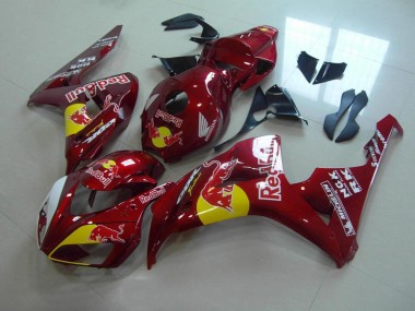 Honda CBR 1000 RR 06-07 Motorrad Verkleidungen - Candy Rot Rot Bull