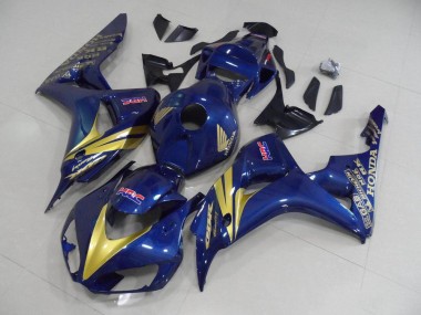 Honda CBR 1000 RR 06-07 Motorrad Verkleidungen - Dunkel blau mit goldenen Streifen