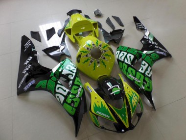 Honda CBR 1000 RR 06-07 Motorrad Verkleidungen - Grün Gelb Rossi