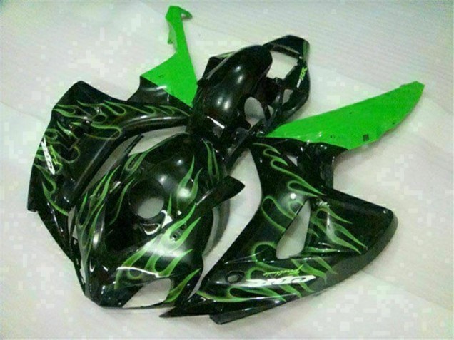 Honda CBR 1000 RR 06-07 Motorrad Verkleidungen - Grüne Flamme Schwarz Honda CBR 1000 RR 06-07 Motorrad Verkleidungen - Grüne Flamme Schwarz