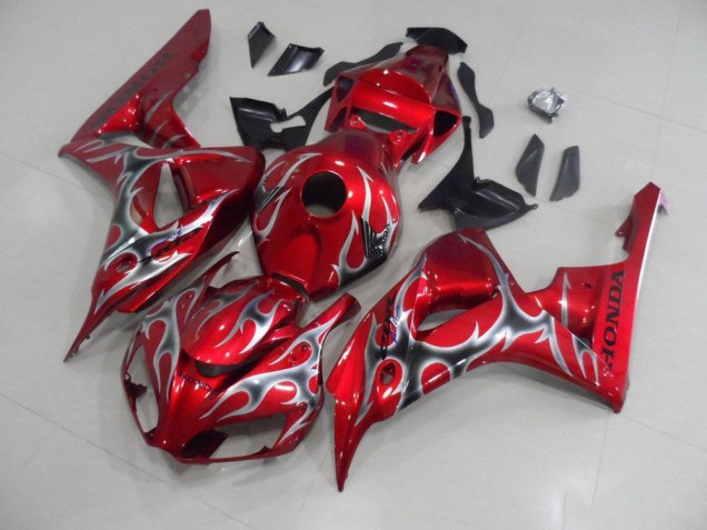 Honda CBR 1000 RR 06-07 Motorrad Verkleidungen - Rot mit Schwarz Grau Flamme Honda CBR 1000 RR 06-07 Motorrad Verkleidungen - Rot mit Schwarz Grau Flamme