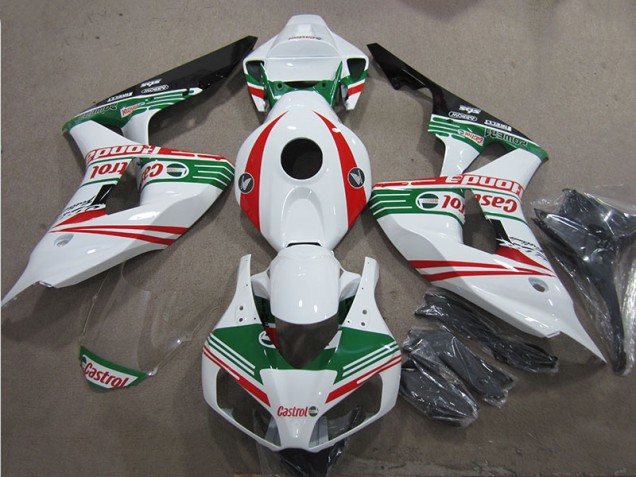 Honda CBR 1000 RR 06-07 Motorrad Verkleidungen - Weiß Grün Rot Castrol Honda CBR 1000 RR 06-07 Motorrad Verkleidungen - Weiß Grün Rot Castrol