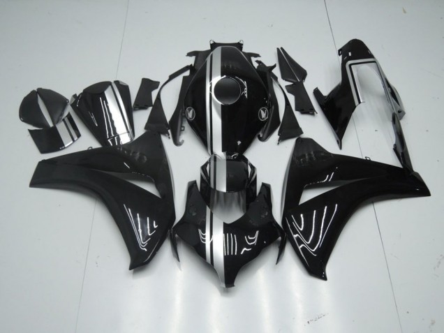 Honda CBR 1000 RR 08-11 Motorrad Verkleidungen - Glänzend Schwarz mit silbernem Streifen Honda CBR 1000 RR 08-11 Motorrad Verkleidungen - Glänzend Schwarz mit silbernem Streifen