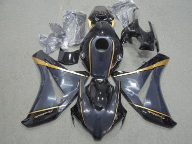 Honda CBR 1000 RR 08-11 Motorrad Verkleidungen - Schwarz Gold Feuerklinge