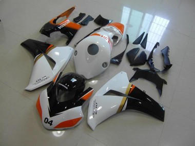 Honda CBR 1000 RR 08-11 Motorrad Verkleidungen - Weiß Und Schwarz Und Orange Rennen