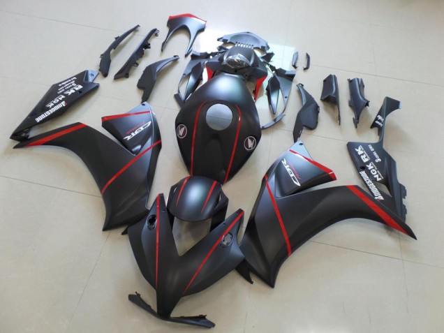 Honda CBR 1000 RR 12-16 Motorrad Verkleidungen - Matt Schwarz mit rotem Streifen Honda CBR 1000 RR 12-16 Motorrad Verkleidungen - Matt Schwarz mit rotem Streifen