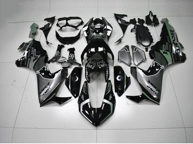 Honda CBR 1000 RR 17-23 Motorrad Verkleidungen - Schwarz Silber HRC Honda CBR 1000 RR 17-23 Motorrad Verkleidungen - Schwarz Silber HRC