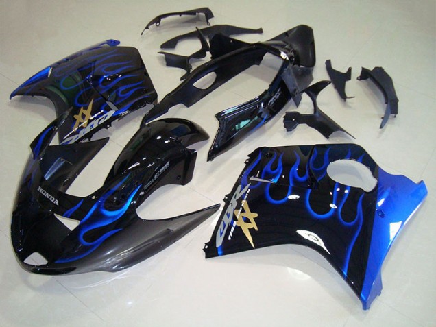 Honda CBR 1100 XX Blackbird 96-07 Motorrad Verkleidungen - Schwarze Blau Flamme Honda CBR 1100 XX Blackbird 96-07 Motorrad Verkleidungen - Schwarze Blau Flamme