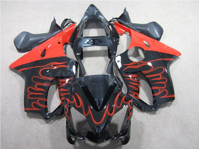 Honda CBR 600 F4i 01-03 Motorrad Verkleidungen - Schwarz rote Flamme Honda CBR 600 F4i 01-03 Motorrad Verkleidungen - Schwarz rote Flamme