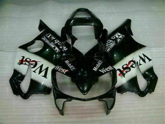 Honda CBR 600 F4i 01-03 Motorrad Verkleidungen - Weiß Schwarz West Honda CBR 600 F4i 01-03 Motorrad Verkleidungen - Weiß Schwarz West