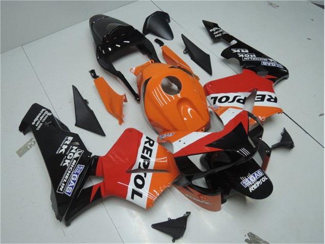 Honda CBR 600 RR 03-04 Motorrad Verkleidungen - Orange Rot Schwarz Repsol Honda CBR 600 RR 03-04 Motorrad Verkleidungen - Orange Rot Schwarz Repsol