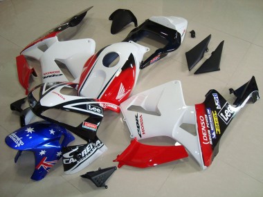 Honda CBR 600 RR 03-04 Motorrad Verkleidungen - Weiß Schwarz Rot Lee