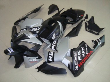 Honda CBR 600 RR 05-06 Motorrad Verkleidungen - Matt Schwarz Silber Repsol