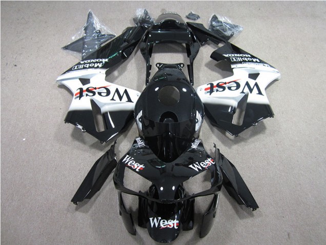 Honda CBR 600 RR 05-06 Motorrad Verkleidungen - Schwarz Weißes Westmuster Honda CBR 600 RR 05-06 Motorrad Verkleidungen - Schwarz Weißes Westmuster