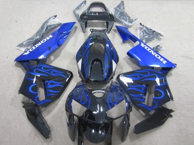 Honda CBR 600 RR 05-06 Motorrad Verkleidungen - Schwarze Blau Flamme