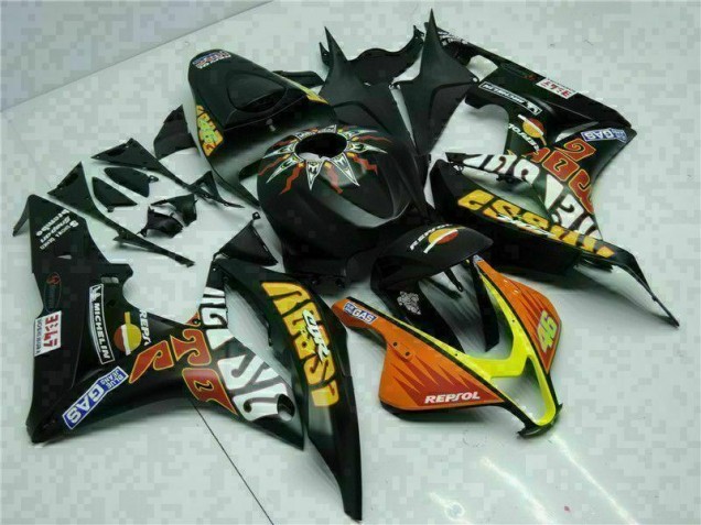 Honda CBR 600 RR 07-08 Motorrad Verkleidungen - Schwarz Gelb Repsol 46 Honda CBR 600 RR 07-08 Motorrad Verkleidungen - Schwarz Gelb Repsol 46