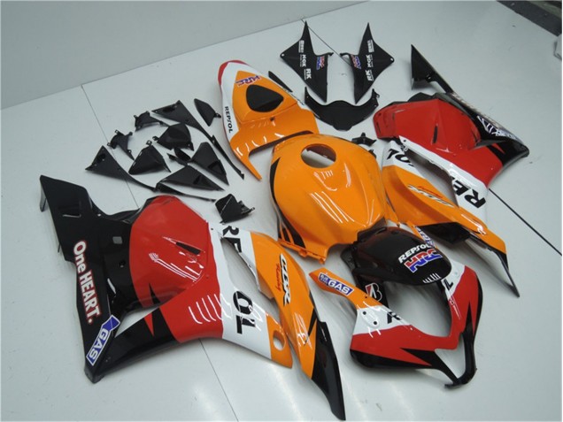 Honda CBR 600 RR 09-12 Motorrad Verkleidungen - Orange Rot Schwarz Repsol Honda CBR 600 RR 09-12 Motorrad Verkleidungen - Orange Rot Schwarz Repsol