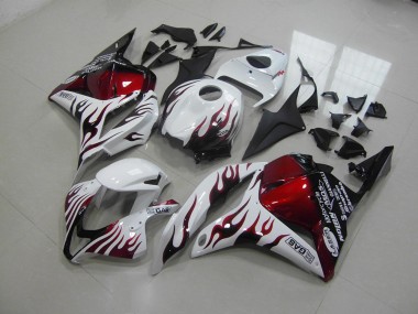 Honda CBR 600 RR 09-12 Motorrad Verkleidungen - Rote Schwarz Flamme