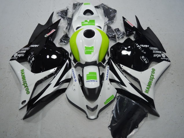 Honda CBR 600 RR 09-12 Motorrad Verkleidungen - Schwarz Weiß Grün Hannspree Honda CBR 600 RR 09-12 Motorrad Verkleidungen - Schwarz Weiß Grün Hannspree