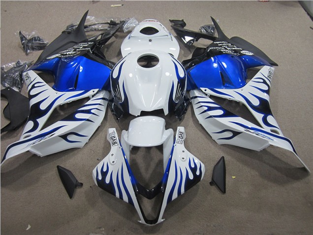 Honda CBR 600 RR 09-12 Motorrad Verkleidungen - Weiß Blau Flamme Honda CBR 600 RR 09-12 Motorrad Verkleidungen - Weiß Blau Flamme