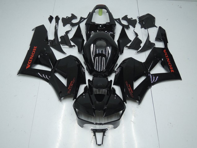 Honda CBR 600 RR 13-21 Motorrad Verkleidungen - Glänzend Schwarz mit rotem Aufkleber Honda CBR 600 RR 13-21 Motorrad Verkleidungen - Glänzend Schwarz mit rotem Aufkleber