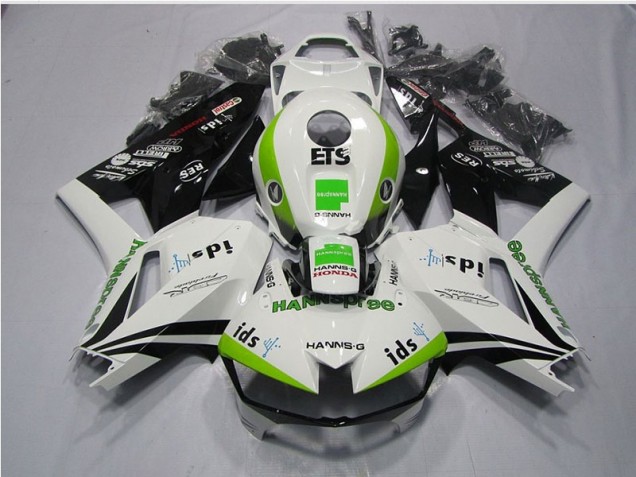 Honda CBR 600 RR 13-21 Motorrad Verkleidungen - Weiß Grün Hannspree ETS Honda CBR 600 RR 13-21 Motorrad Verkleidungen - Weiß Grün Hannspree ETS