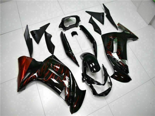 Kawasaki EX650 06-08 Motorrad Verkleidungen - Rot Flamme Kawasaki EX650 06-08 Motorrad Verkleidungen - Rot Flamme