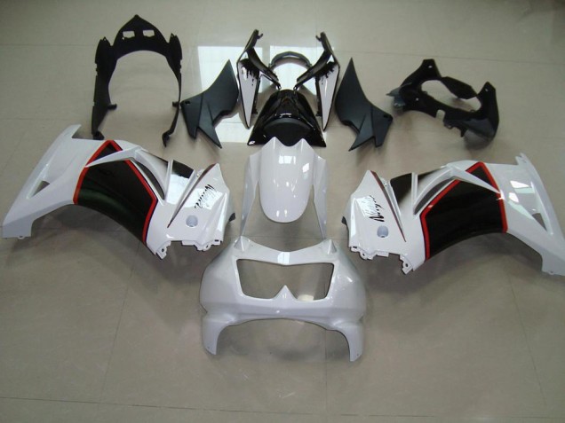 Kawasaki ZX 250R 08-12 Motorrad Verkleidungen - Perl Weiß Schwarz Kawasaki ZX 250R 08-12 Motorrad Verkleidungen - Perl Weiß Schwarz