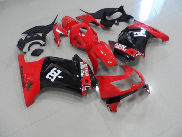 Kawasaki ZX 250R 08-12 Motorrad Verkleidungen - Rot Schwarz Kawasaki ZX 250R 08-12 Motorrad Verkleidungen - Rot Schwarz