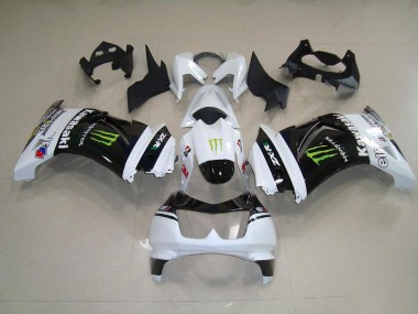 Kawasaki ZX 250R 08-12 Motorrad Verkleidungen - Schwarz Weißes Monster