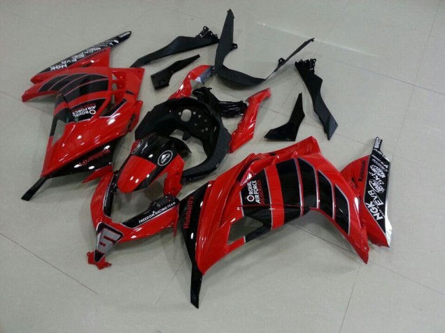 Kawasaki ZX 300R 13-16 Motorrad Verkleidungen - Rot Schwarz Airfore Kawasaki ZX 300R 13-16 Motorrad Verkleidungen - Rot Schwarz Airfore