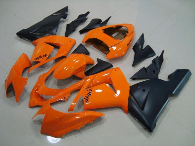 Kawasaki ZX10R 03-05 Motorrad Verkleidungen - Orange Matt Schwarz Kawasaki ZX10R 03-05 Motorrad Verkleidungen - Orange Matt Schwarz