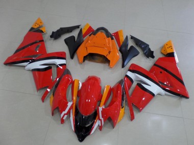 Kawasaki ZX10R 03-05 Motorrad Verkleidungen - Orange Schwarz und Weiß