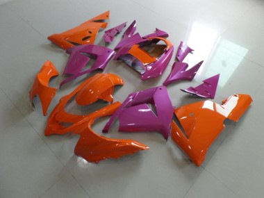 Kawasaki ZX10R 03-05 Motorrad Verkleidungen - Orange und Rosa