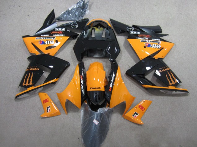 Kawasaki ZX10R 03-05 Motorrad Verkleidungen - Schwarz Orange 3M Monster Kawasaki ZX10R 03-05 Motorrad Verkleidungen - Schwarz Orange 3M Monster