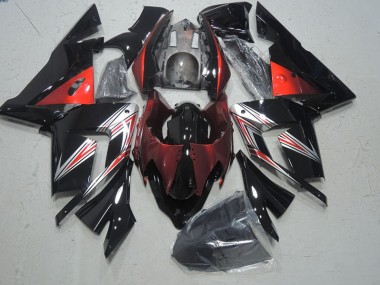Kawasaki ZX10R 03-05 Motorrad Verkleidungen - Schwarz Rot