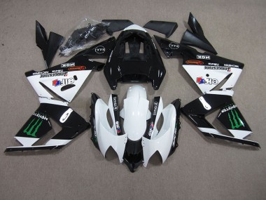 Kawasaki ZX10R 03-05 Motorrad Verkleidungen - Schwarz Weißes Monster
