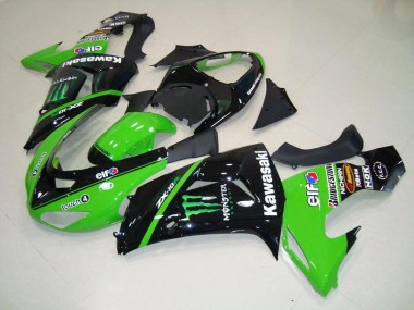 Kawasaki ZX10R 06-07 Motorrad Verkleidungen - Grünes Monster