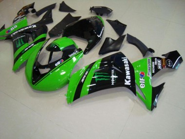 Kawasaki ZX10R 06-07 Motorrad Verkleidungen - Grünes Monsterrennen