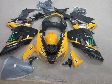 Kawasaki ZX10R 06-07 Motorrad Verkleidungen - Schwarz Gelb Touch4 Monster