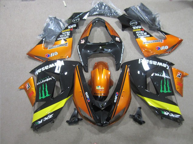 Kawasaki ZX10R 06-07 Motorrad Verkleidungen - Schwarz Orange Monster Kawasaki ZX10R 06-07 Motorrad Verkleidungen - Schwarz Orange Monster